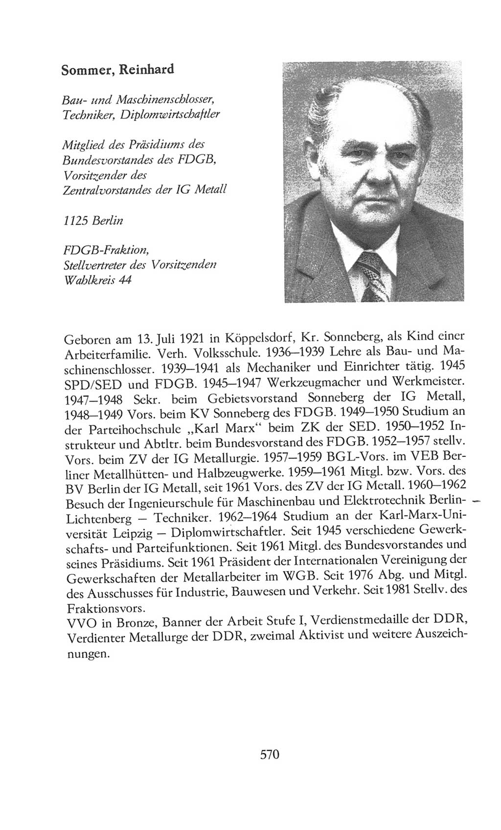 Volkskammer (VK) der Deutschen Demokratischen Republik (DDR), 8. Wahlperiode 1981-1986, Seite 570 (VK. DDR 8. WP. 1981-1986, S. 570)