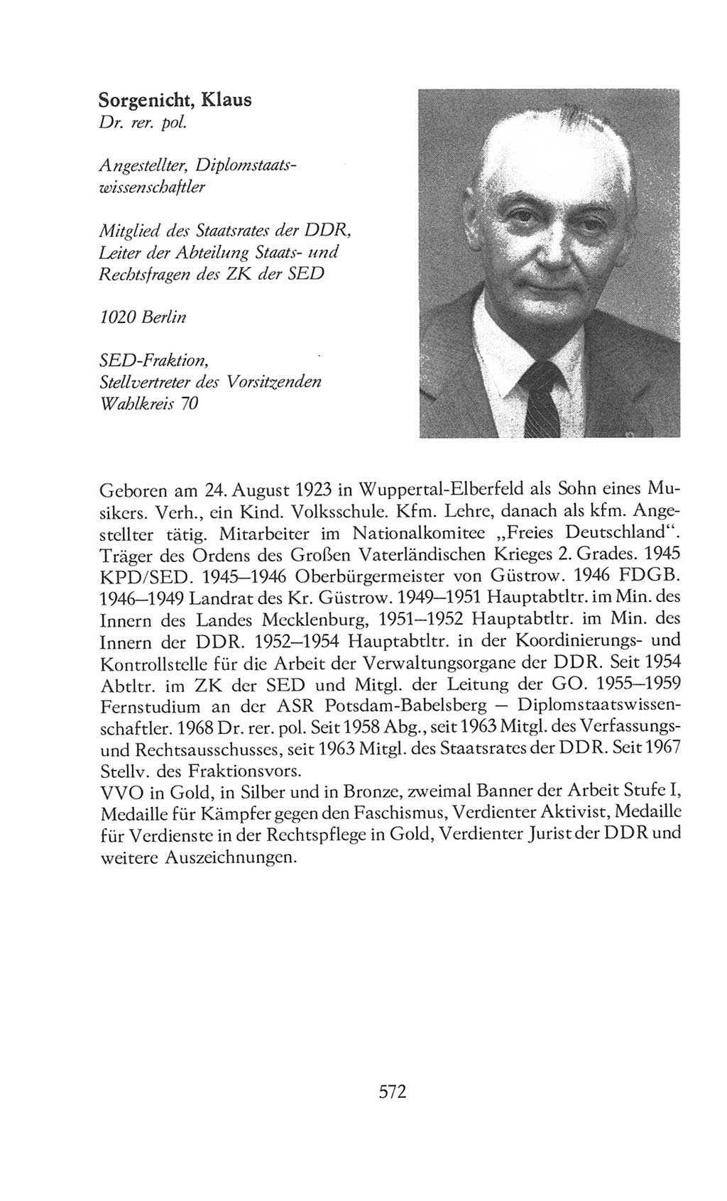 Volkskammer (VK) der Deutschen Demokratischen Republik (DDR), 8. Wahlperiode 1981-1986, Seite 572 (VK. DDR 8. WP. 1981-1986, S. 572)