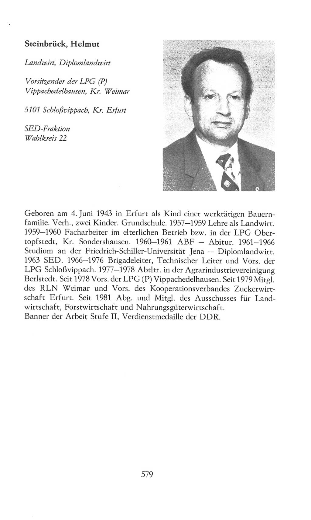 Volkskammer (VK) der Deutschen Demokratischen Republik (DDR), 8. Wahlperiode 1981-1986, Seite 579 (VK. DDR 8. WP. 1981-1986, S. 579)