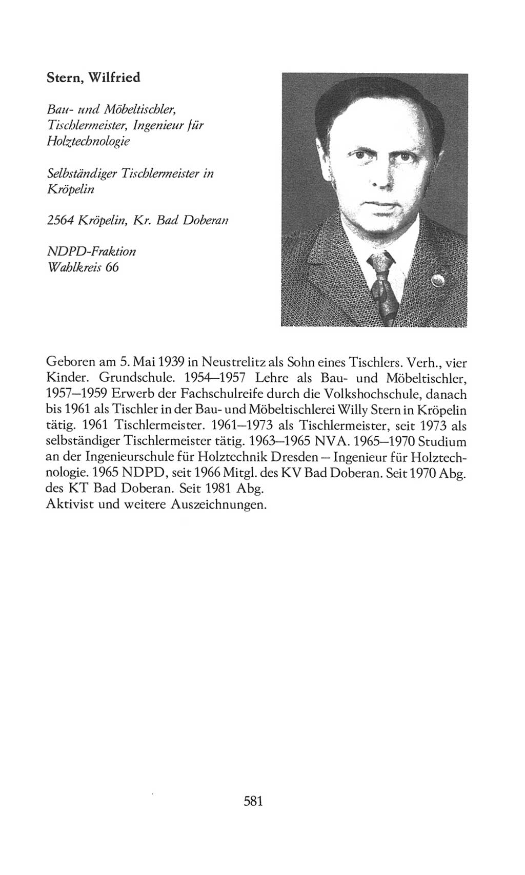 Volkskammer (VK) der Deutschen Demokratischen Republik (DDR), 8. Wahlperiode 1981-1986, Seite 581 (VK. DDR 8. WP. 1981-1986, S. 581)