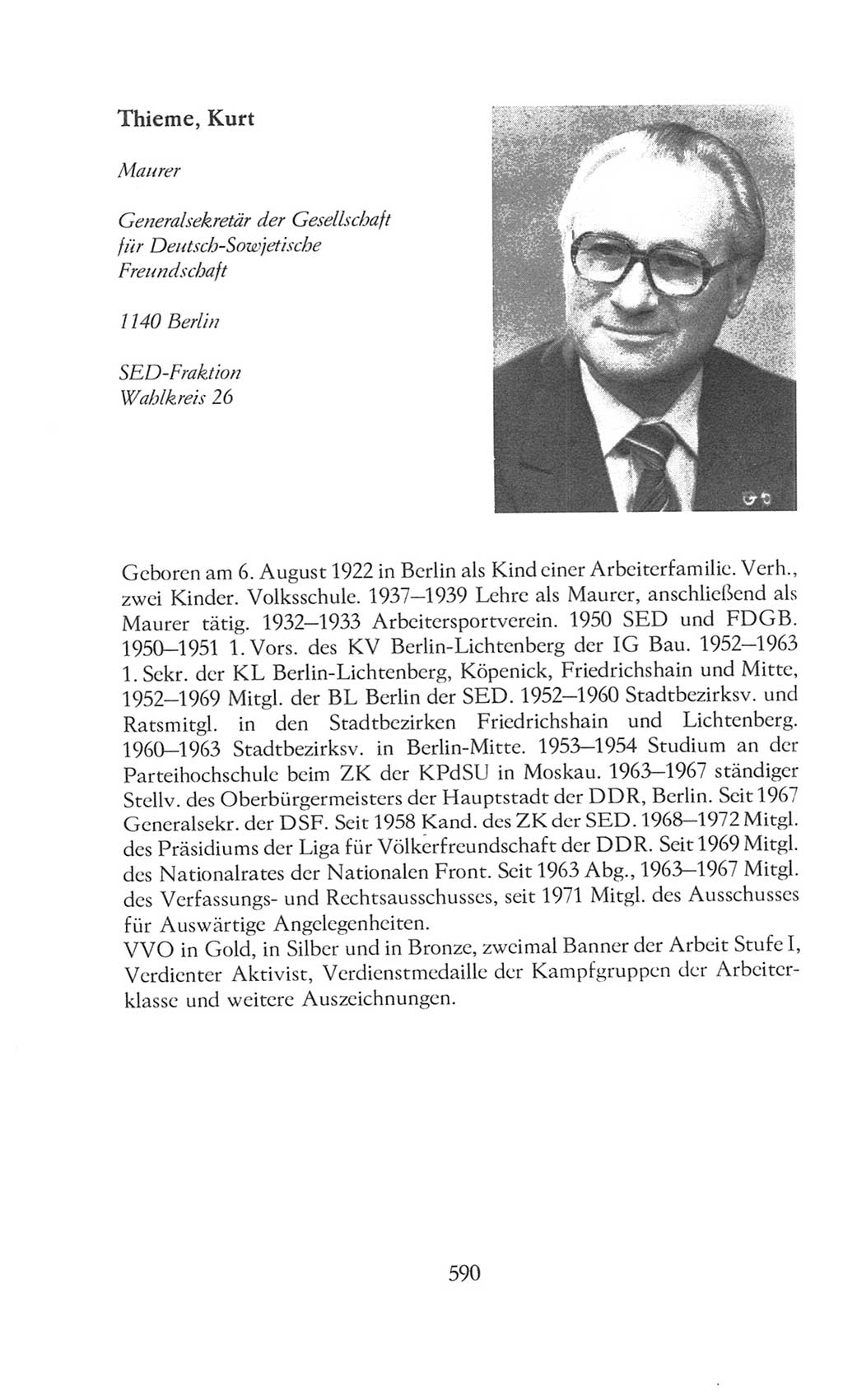 Volkskammer (VK) der Deutschen Demokratischen Republik (DDR), 8. Wahlperiode 1981-1986, Seite 590 (VK. DDR 8. WP. 1981-1986, S. 590)