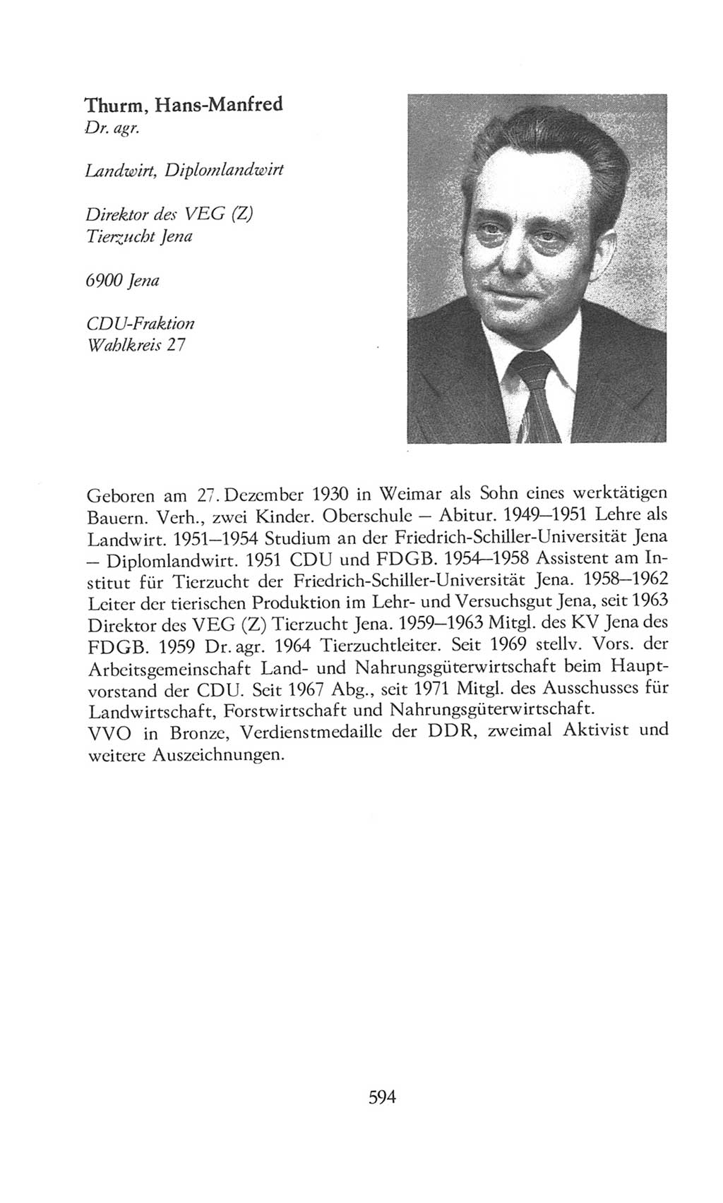 Volkskammer (VK) der Deutschen Demokratischen Republik (DDR), 8. Wahlperiode 1981-1986, Seite 594 (VK. DDR 8. WP. 1981-1986, S. 594)