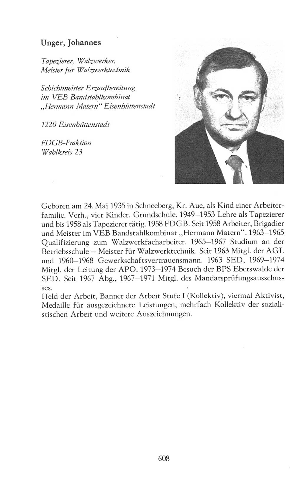 Volkskammer (VK) der Deutschen Demokratischen Republik (DDR), 8. Wahlperiode 1981-1986, Seite 608 (VK. DDR 8. WP. 1981-1986, S. 608)
