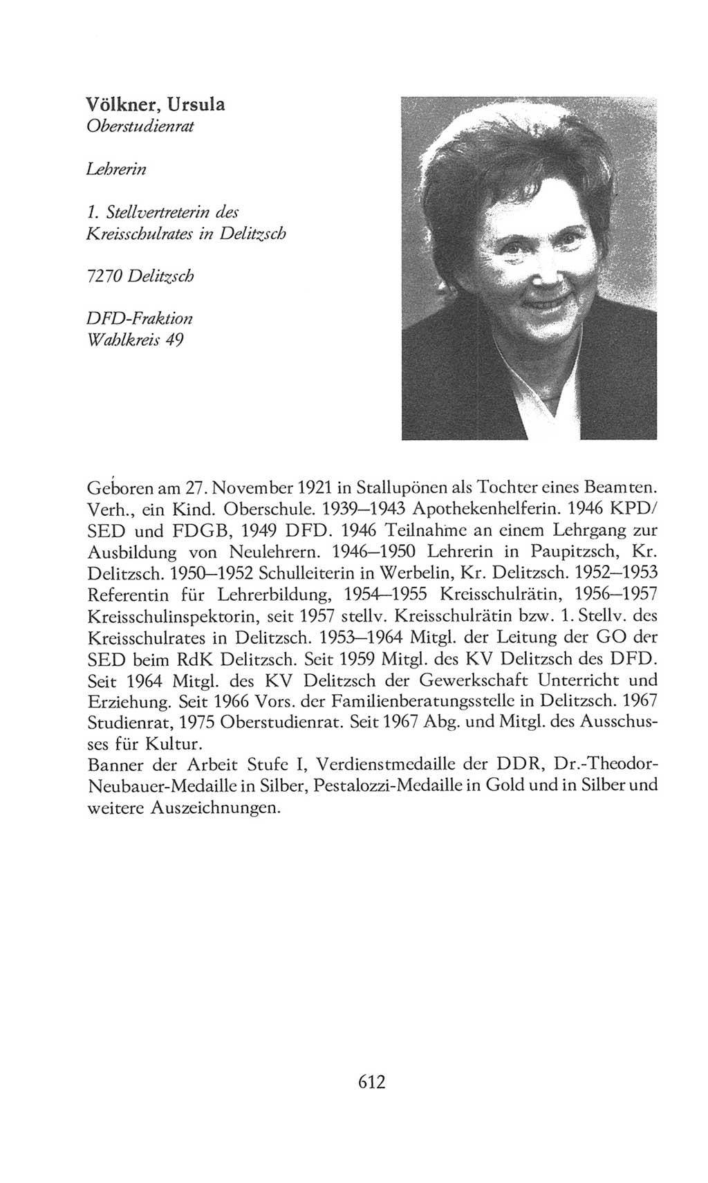 Volkskammer (VK) der Deutschen Demokratischen Republik (DDR), 8. Wahlperiode 1981-1986, Seite 612 (VK. DDR 8. WP. 1981-1986, S. 612)