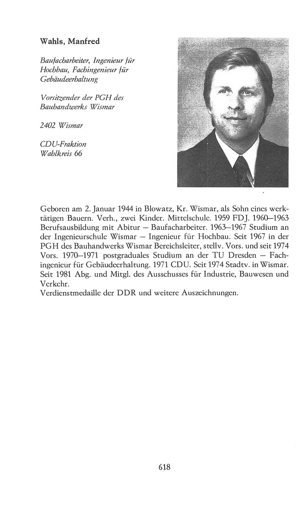 Volkskammer (VK) der Deutschen Demokratischen Republik (DDR), 8. Wahlperiode 1981-1986, Seite 618 (VK. DDR 8. WP. 1981-1986, S. 618)