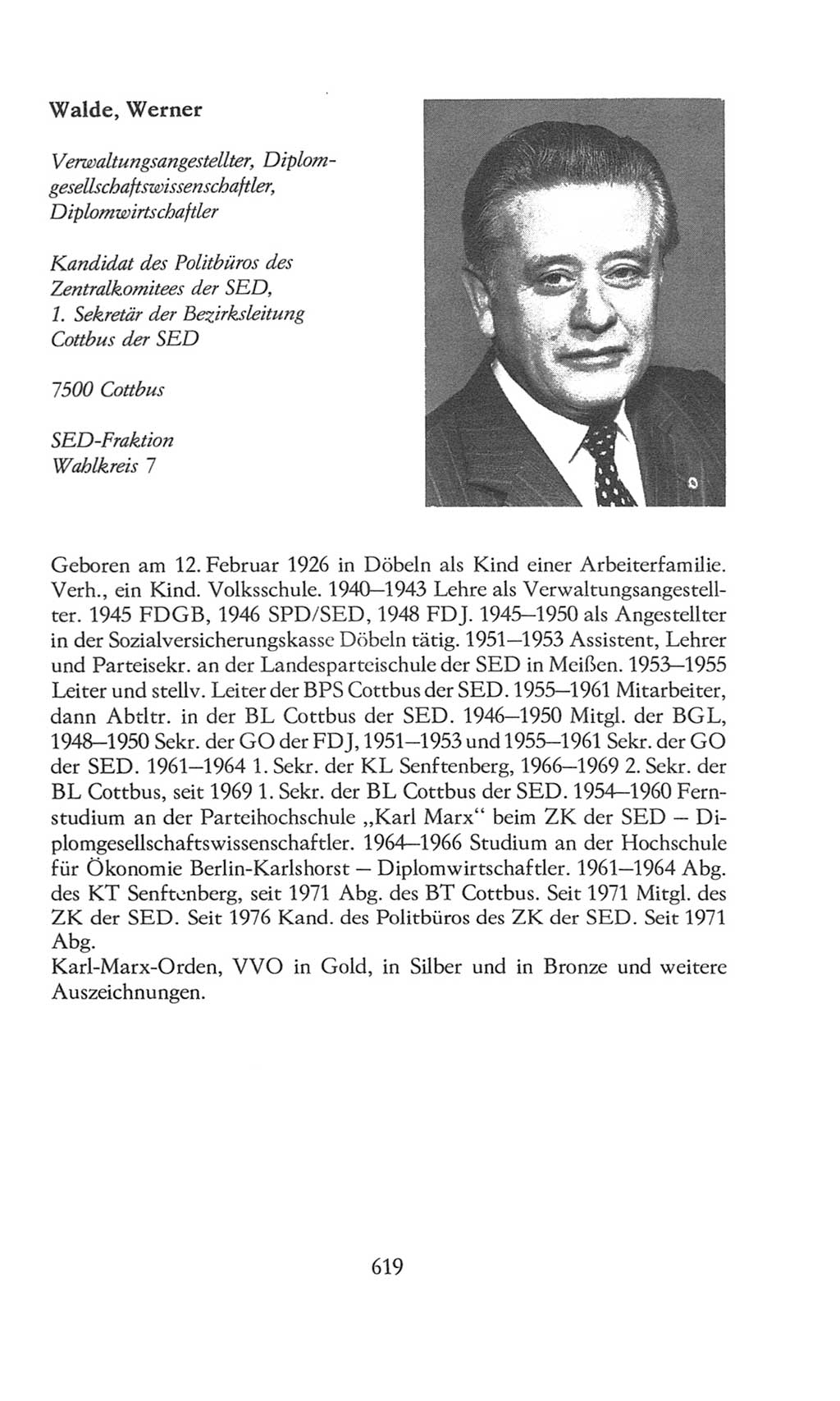 Volkskammer (VK) der Deutschen Demokratischen Republik (DDR), 8. Wahlperiode 1981-1986, Seite 619 (VK. DDR 8. WP. 1981-1986, S. 619)