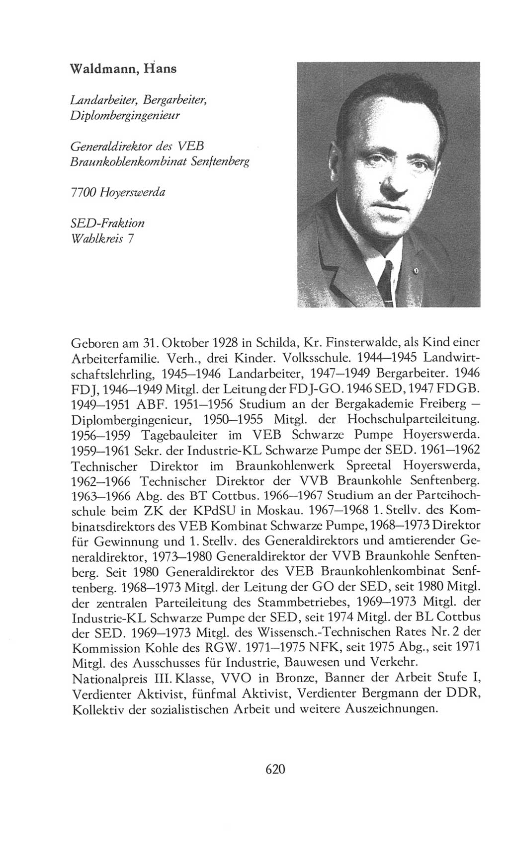 Volkskammer (VK) der Deutschen Demokratischen Republik (DDR), 8. Wahlperiode 1981-1986, Seite 620 (VK. DDR 8. WP. 1981-1986, S. 620)