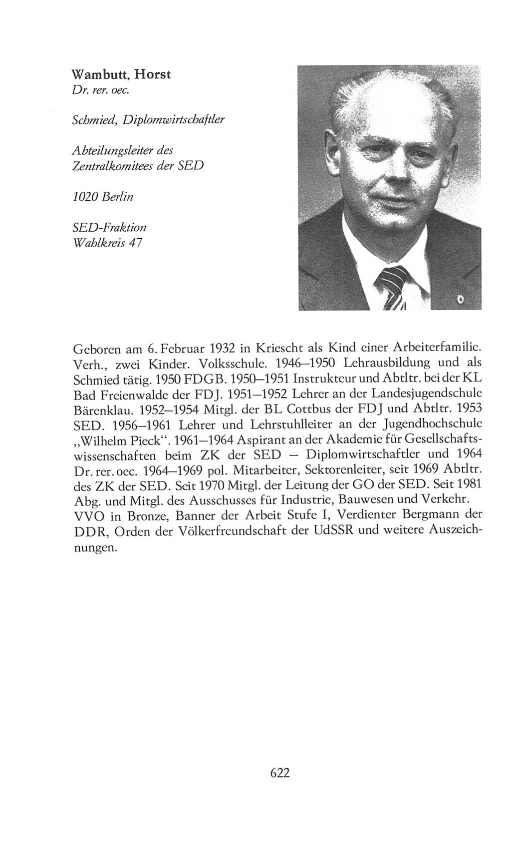 Volkskammer (VK) der Deutschen Demokratischen Republik (DDR), 8. Wahlperiode 1981-1986, Seite 622 (VK. DDR 8. WP. 1981-1986, S. 622)