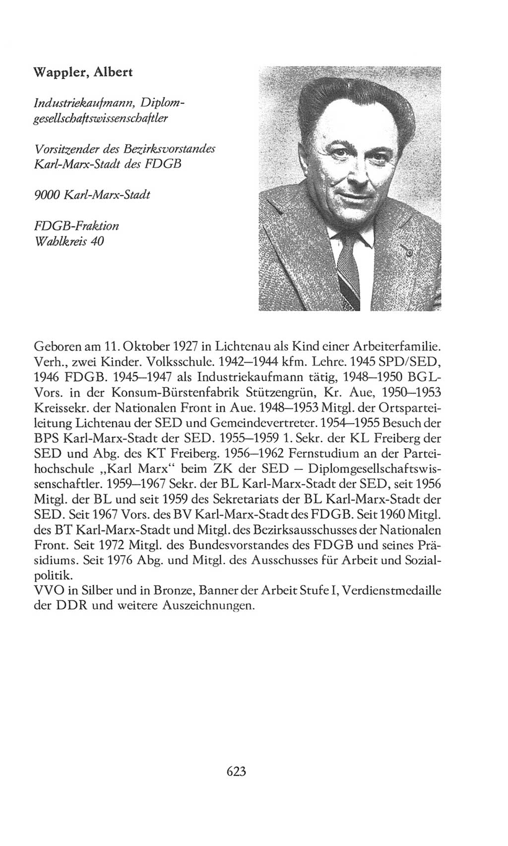 Volkskammer (VK) der Deutschen Demokratischen Republik (DDR), 8. Wahlperiode 1981-1986, Seite 623 (VK. DDR 8. WP. 1981-1986, S. 623)