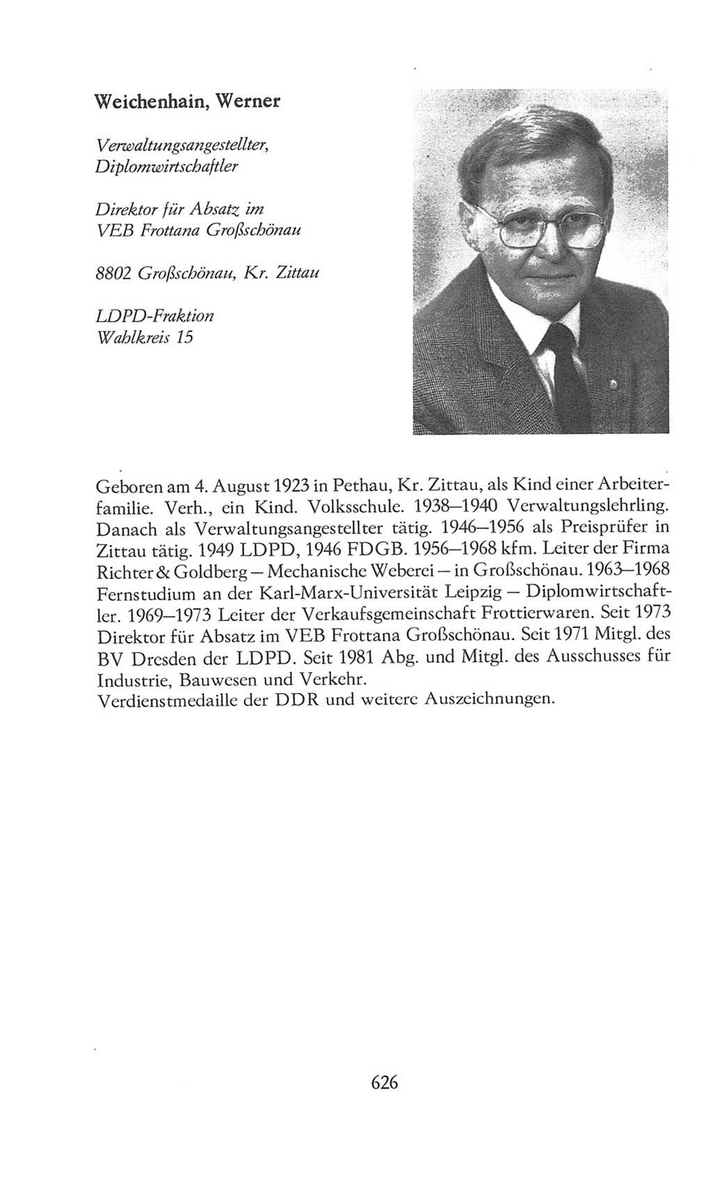 Volkskammer (VK) der Deutschen Demokratischen Republik (DDR), 8. Wahlperiode 1981-1986, Seite 626 (VK. DDR 8. WP. 1981-1986, S. 626)