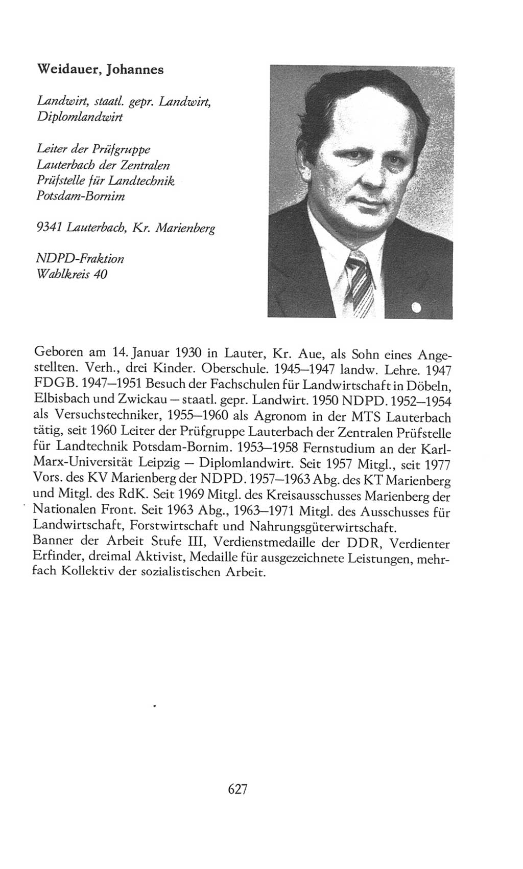 Volkskammer (VK) der Deutschen Demokratischen Republik (DDR), 8. Wahlperiode 1981-1986, Seite 627 (VK. DDR 8. WP. 1981-1986, S. 627)