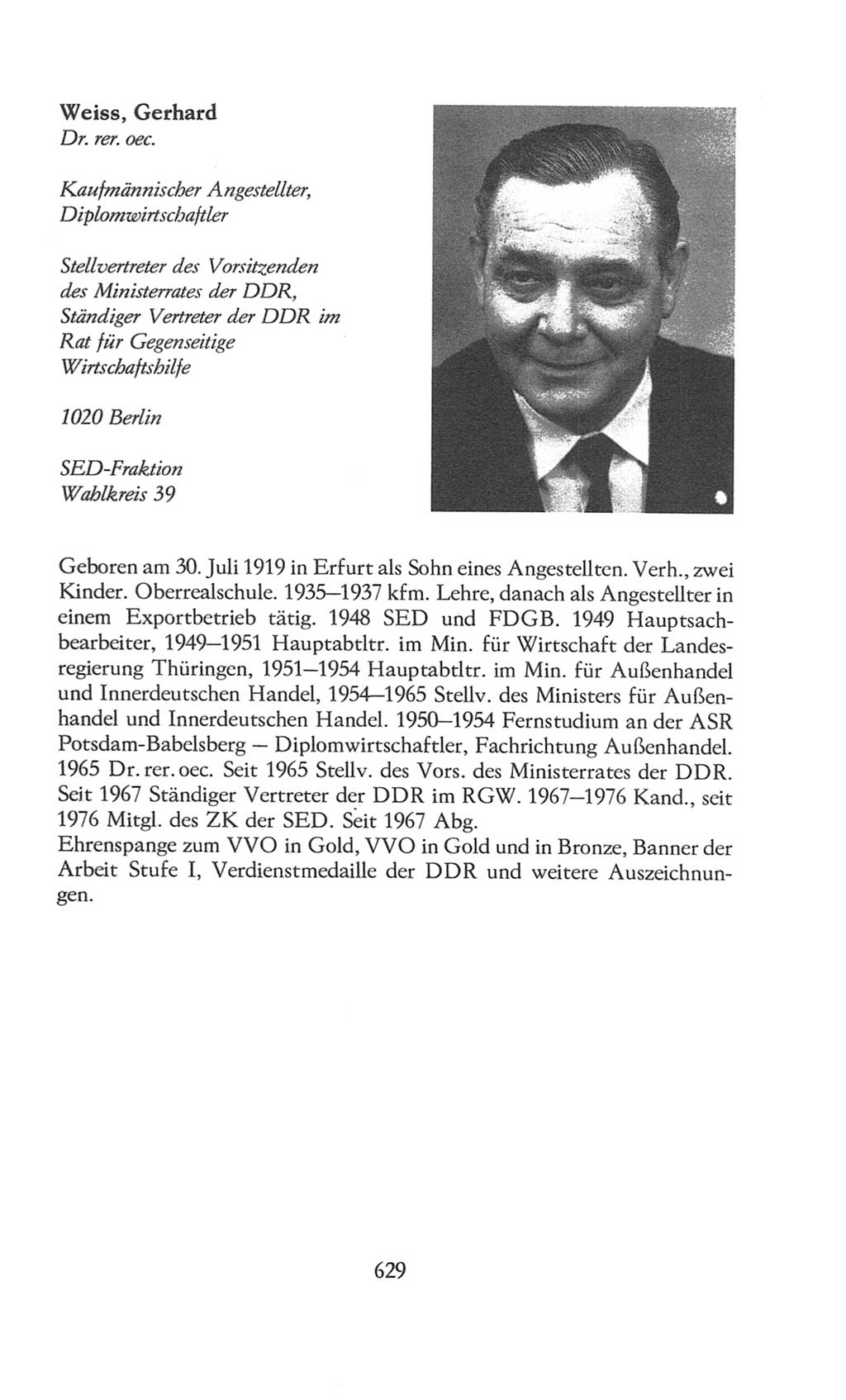 Volkskammer (VK) der Deutschen Demokratischen Republik (DDR), 8. Wahlperiode 1981-1986, Seite 629 (VK. DDR 8. WP. 1981-1986, S. 629)