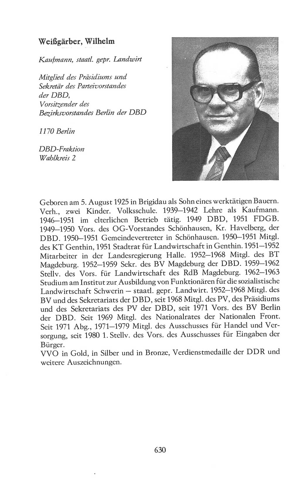 Volkskammer (VK) der Deutschen Demokratischen Republik (DDR), 8. Wahlperiode 1981-1986, Seite 630 (VK. DDR 8. WP. 1981-1986, S. 630)
