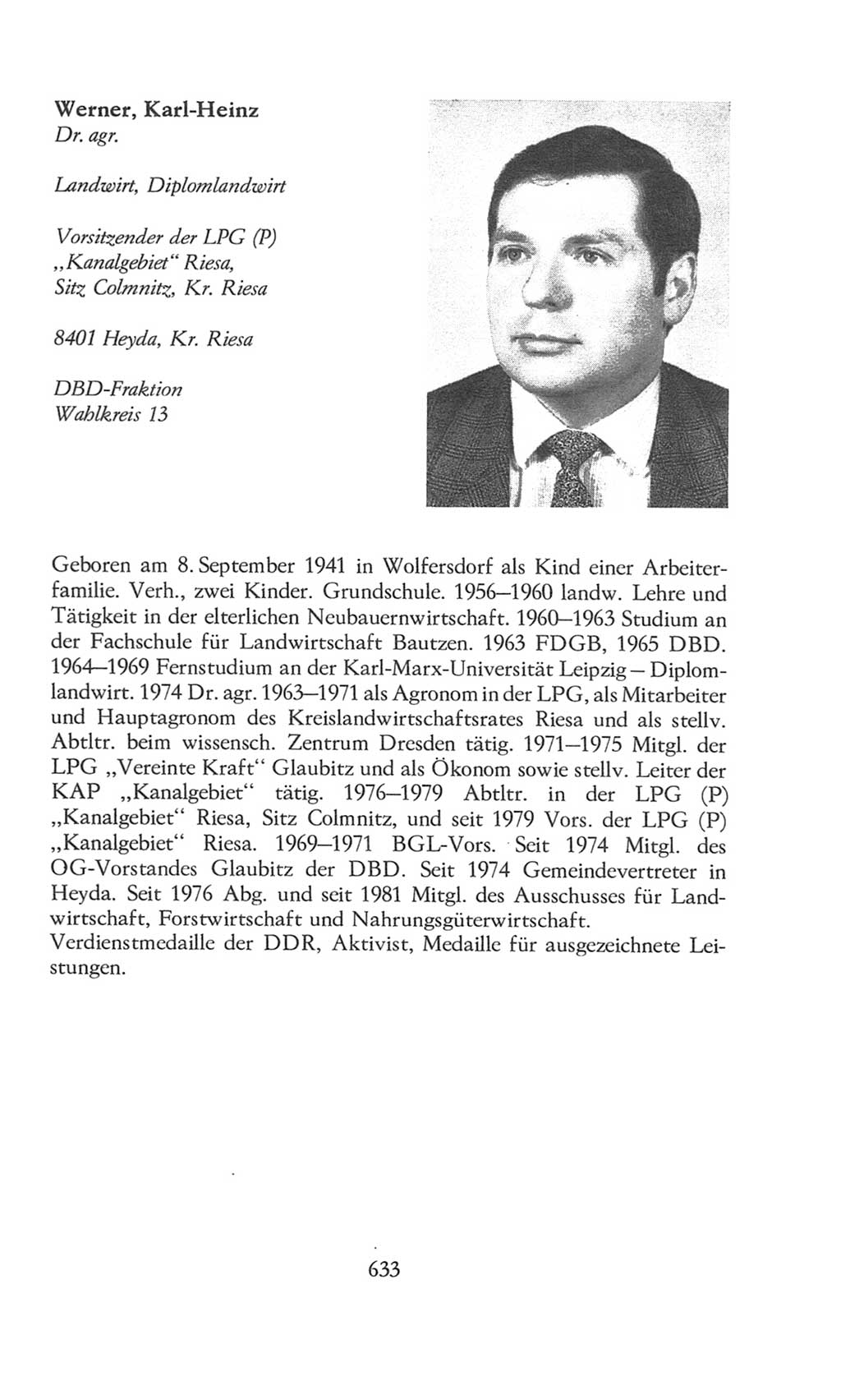 Volkskammer (VK) der Deutschen Demokratischen Republik (DDR), 8. Wahlperiode 1981-1986, Seite 633 (VK. DDR 8. WP. 1981-1986, S. 633)