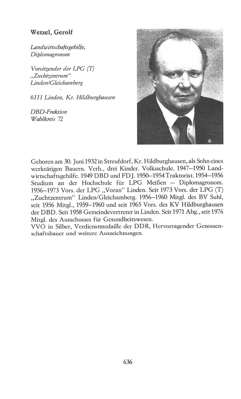 Volkskammer (VK) der Deutschen Demokratischen Republik (DDR), 8. Wahlperiode 1981-1986, Seite 636 (VK. DDR 8. WP. 1981-1986, S. 636)