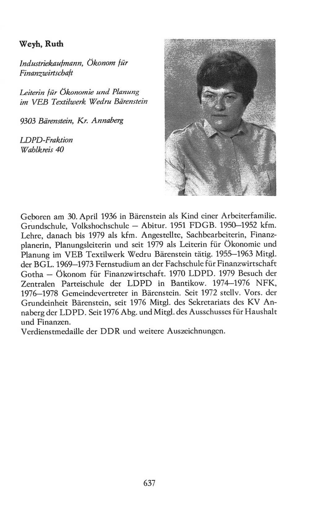 Volkskammer (VK) der Deutschen Demokratischen Republik (DDR), 8. Wahlperiode 1981-1986, Seite 637 (VK. DDR 8. WP. 1981-1986, S. 637)