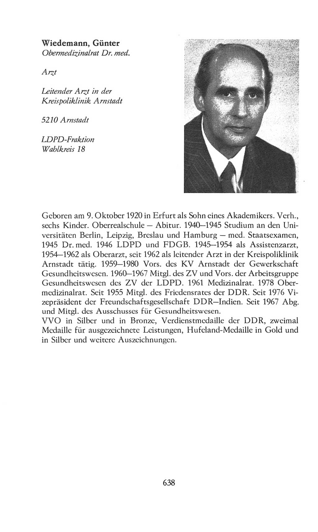 Volkskammer (VK) der Deutschen Demokratischen Republik (DDR), 8. Wahlperiode 1981-1986, Seite 638 (VK. DDR 8. WP. 1981-1986, S. 638)