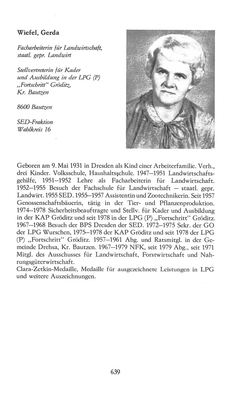 Volkskammer (VK) der Deutschen Demokratischen Republik (DDR), 8. Wahlperiode 1981-1986, Seite 639 (VK. DDR 8. WP. 1981-1986, S. 639)