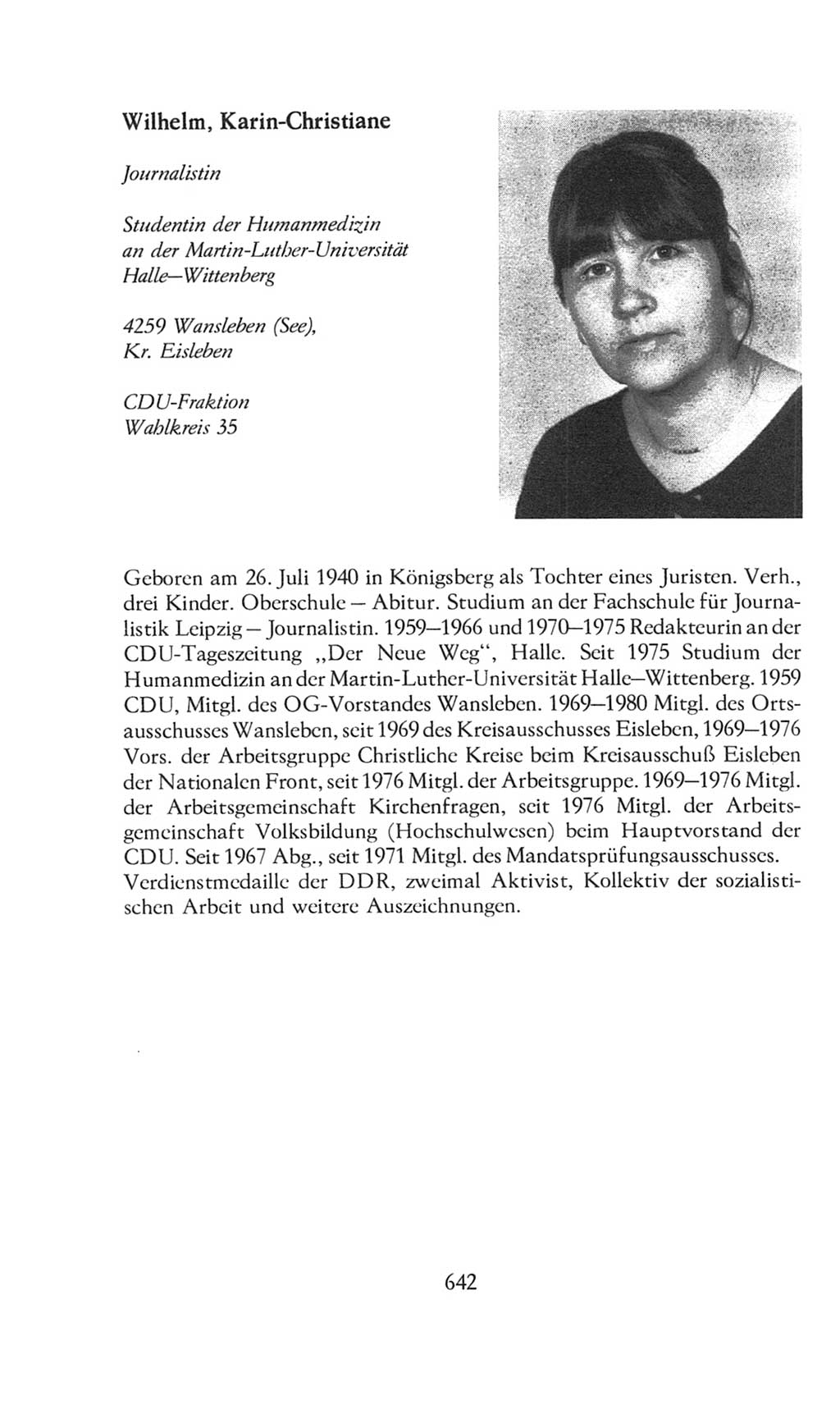 Volkskammer (VK) der Deutschen Demokratischen Republik (DDR), 8. Wahlperiode 1981-1986, Seite 642 (VK. DDR 8. WP. 1981-1986, S. 642)