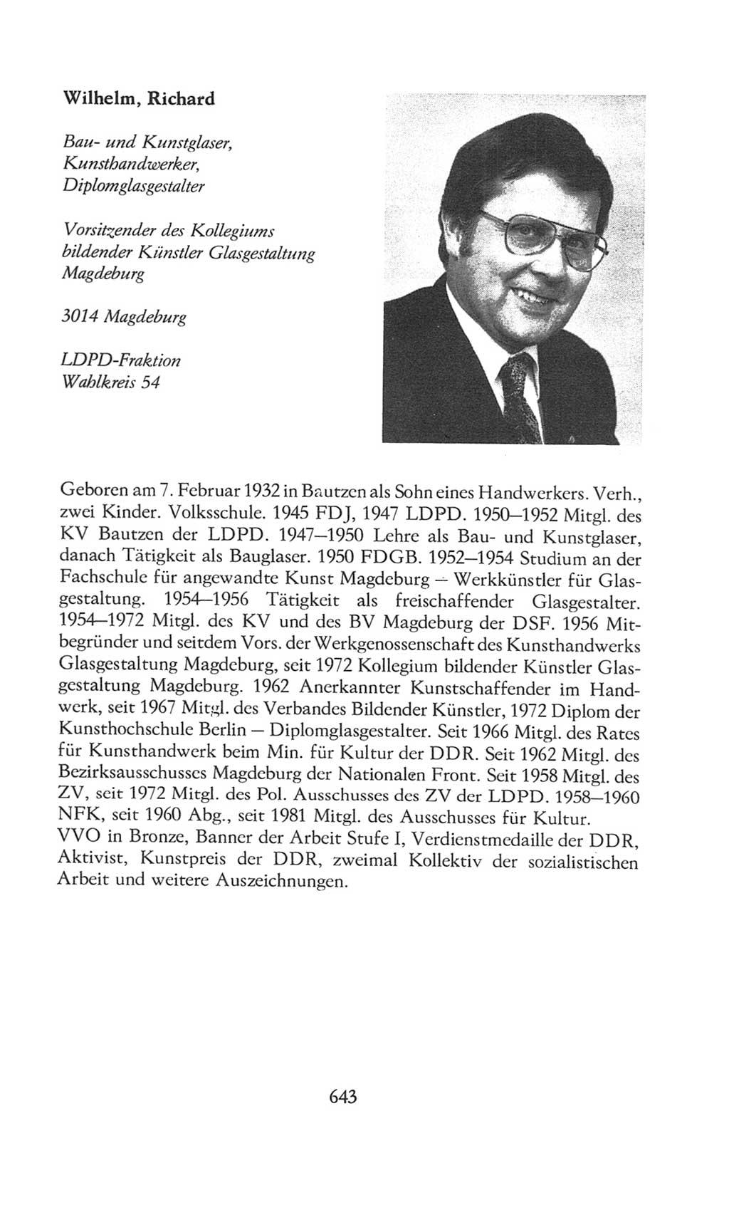 Volkskammer (VK) der Deutschen Demokratischen Republik (DDR), 8. Wahlperiode 1981-1986, Seite 643 (VK. DDR 8. WP. 1981-1986, S. 643)