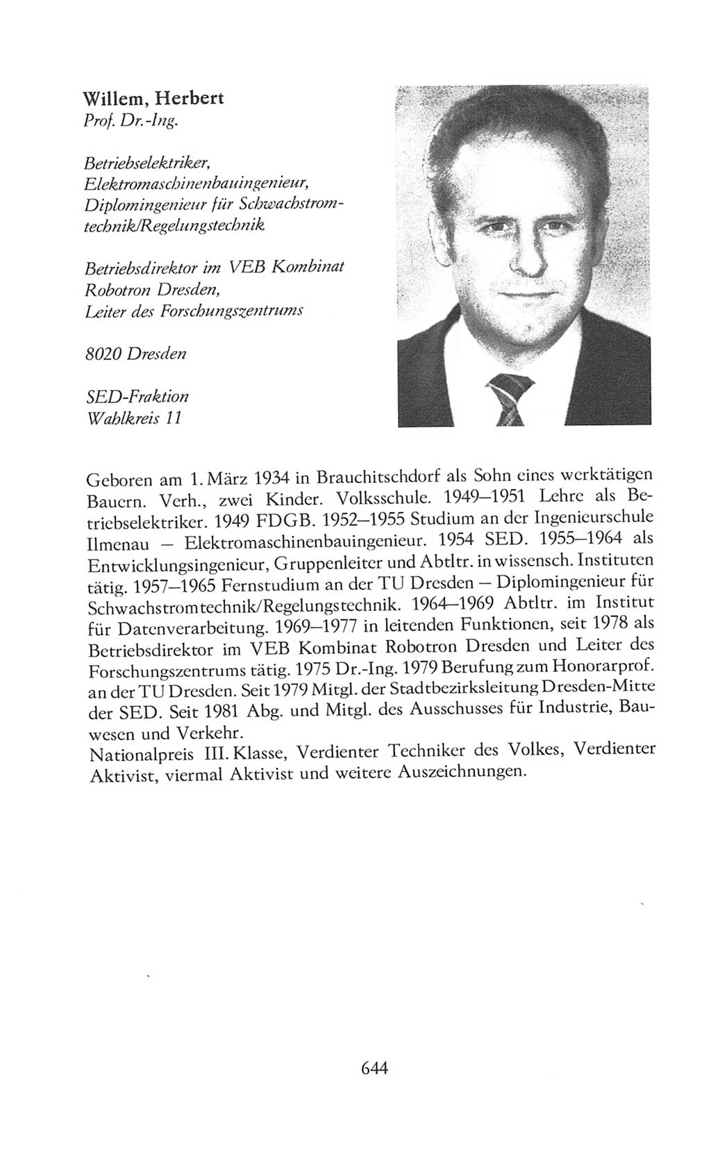 Volkskammer (VK) der Deutschen Demokratischen Republik (DDR), 8. Wahlperiode 1981-1986, Seite 644 (VK. DDR 8. WP. 1981-1986, S. 644)