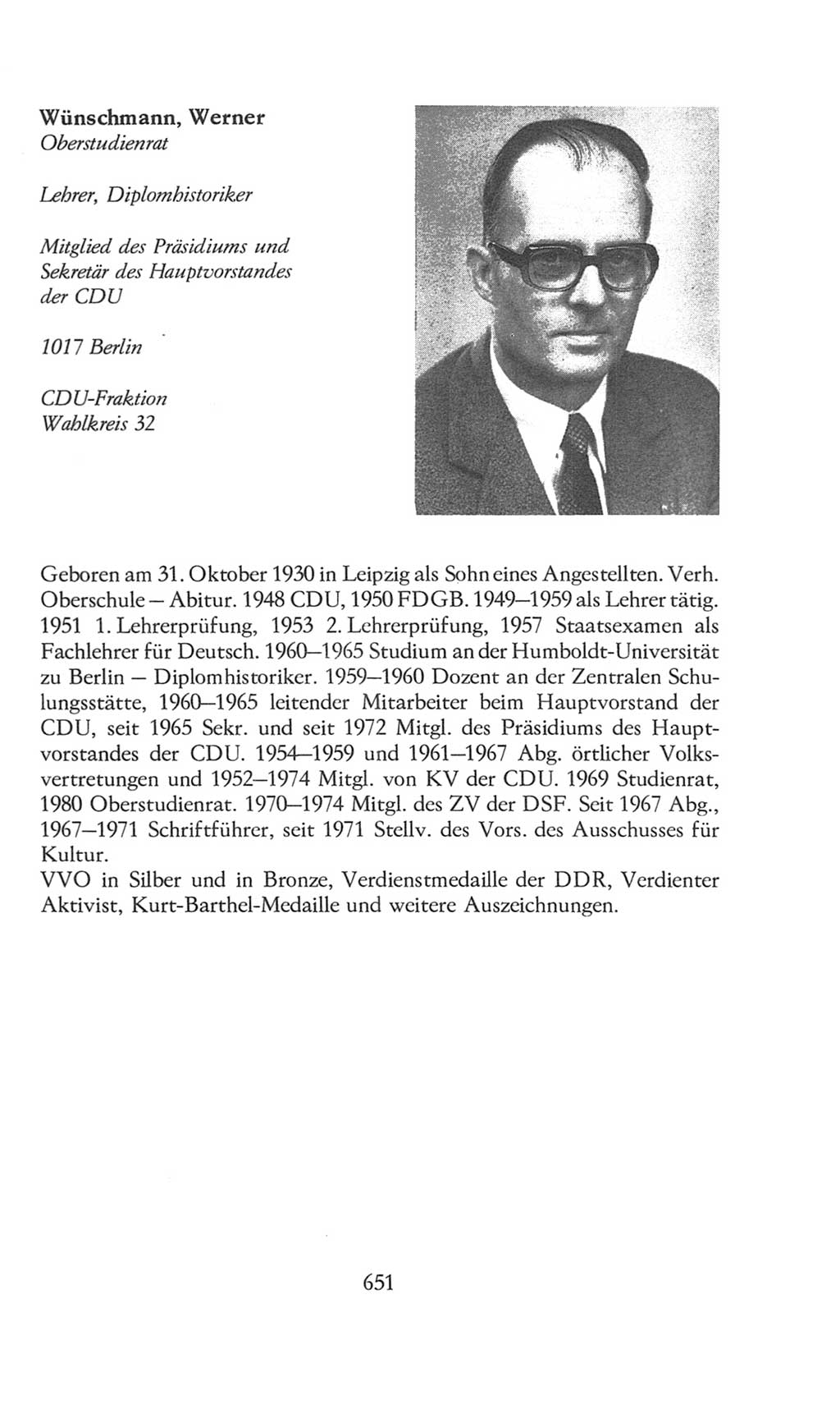 Volkskammer (VK) der Deutschen Demokratischen Republik (DDR), 8. Wahlperiode 1981-1986, Seite 651 (VK. DDR 8. WP. 1981-1986, S. 651)