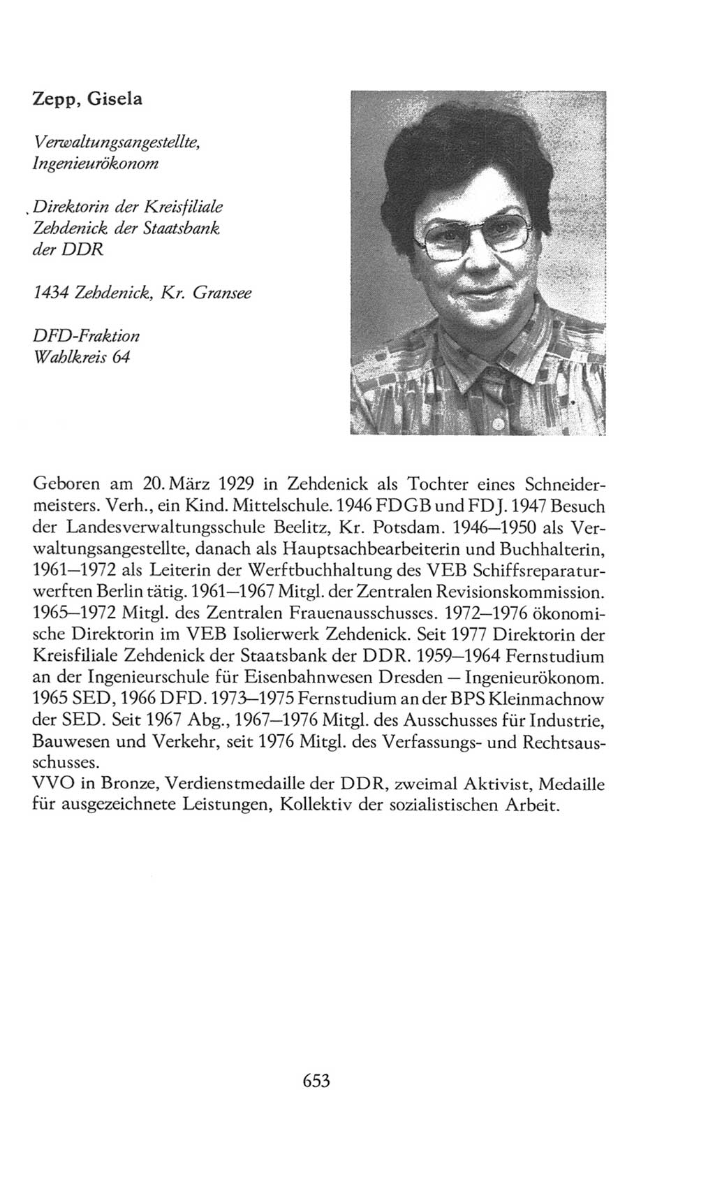 Volkskammer (VK) der Deutschen Demokratischen Republik (DDR), 8. Wahlperiode 1981-1986, Seite 653 (VK. DDR 8. WP. 1981-1986, S. 653)