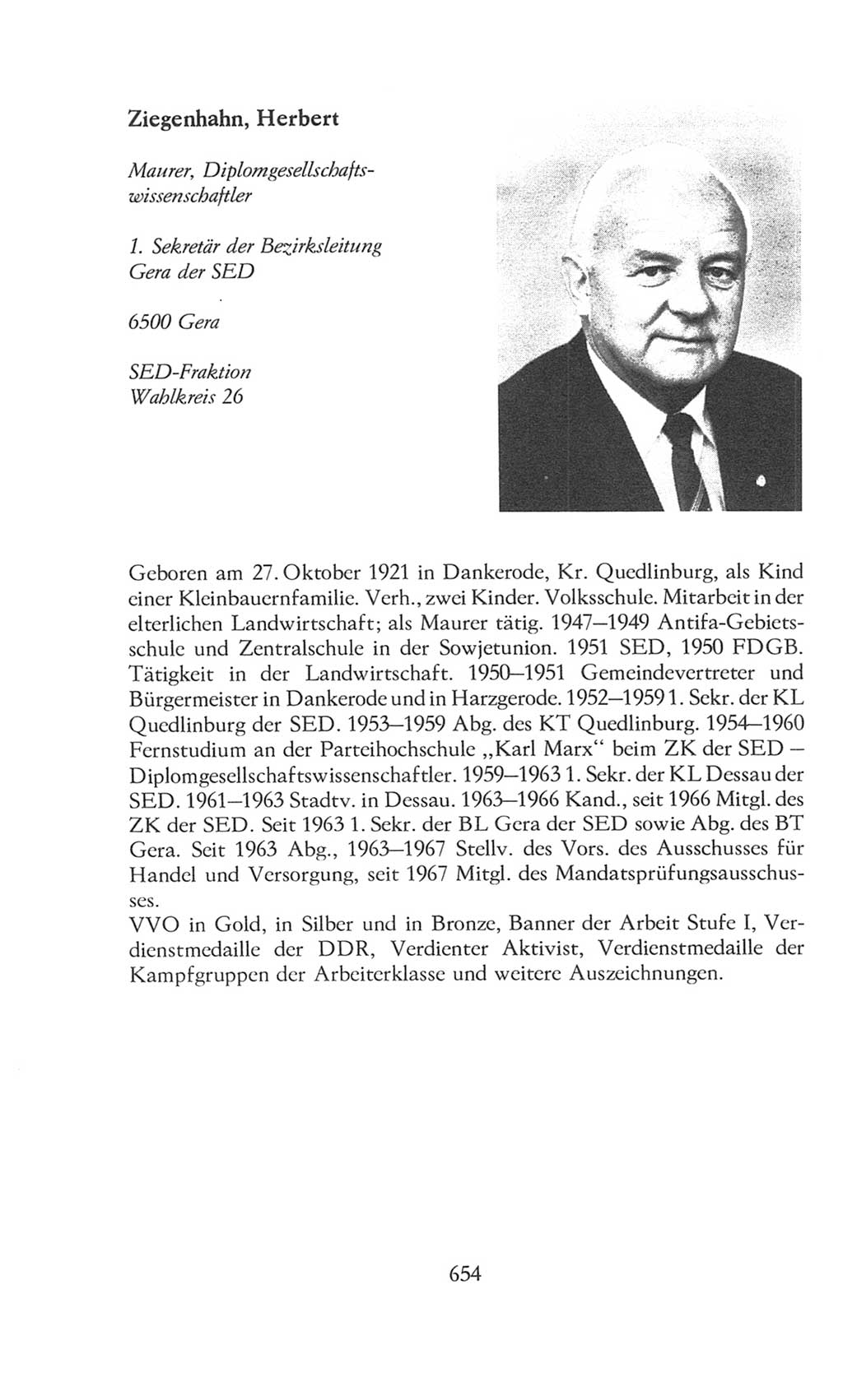 Volkskammer (VK) der Deutschen Demokratischen Republik (DDR), 8. Wahlperiode 1981-1986, Seite 654 (VK. DDR 8. WP. 1981-1986, S. 654)