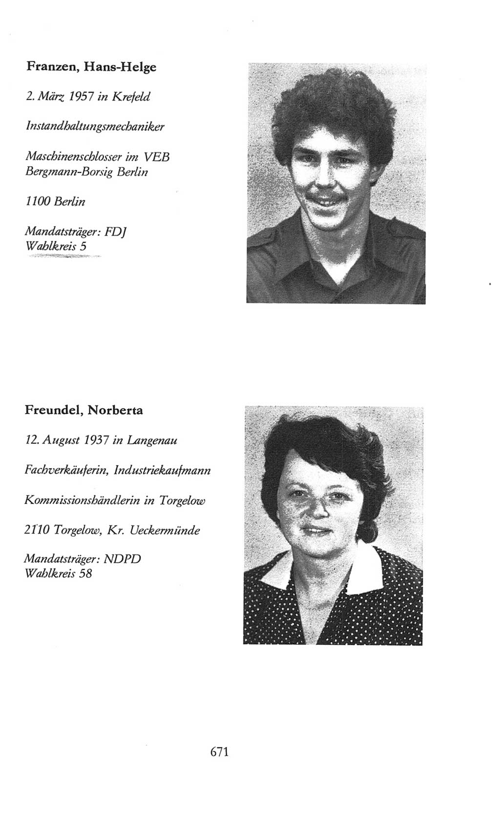 Volkskammer (VK) der Deutschen Demokratischen Republik (DDR), 8. Wahlperiode 1981-1986, Seite 671 (VK. DDR 8. WP. 1981-1986, S. 671)