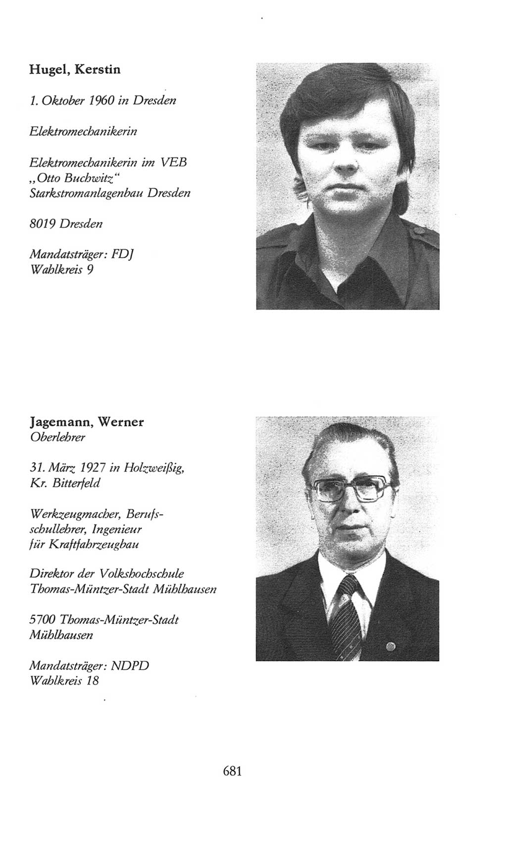 Volkskammer (VK) der Deutschen Demokratischen Republik (DDR), 8. Wahlperiode 1981-1986, Seite 681 (VK. DDR 8. WP. 1981-1986, S. 681)