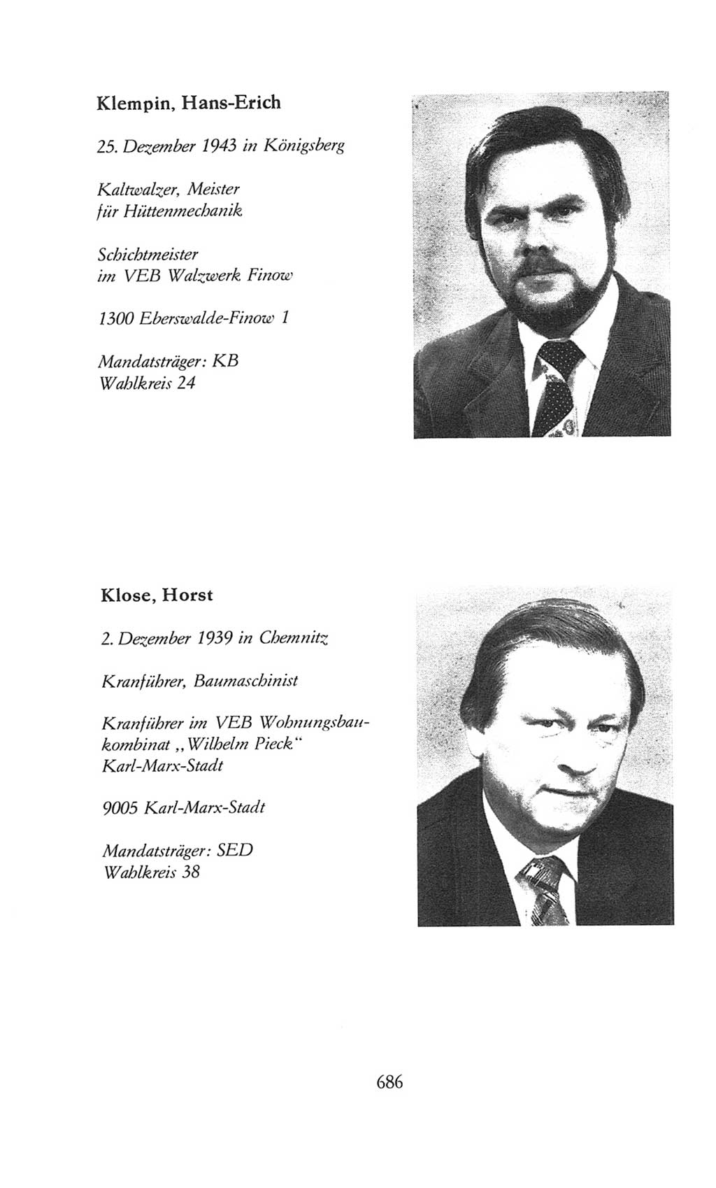 Volkskammer (VK) der Deutschen Demokratischen Republik (DDR), 8. Wahlperiode 1981-1986, Seite 686 (VK. DDR 8. WP. 1981-1986, S. 686)