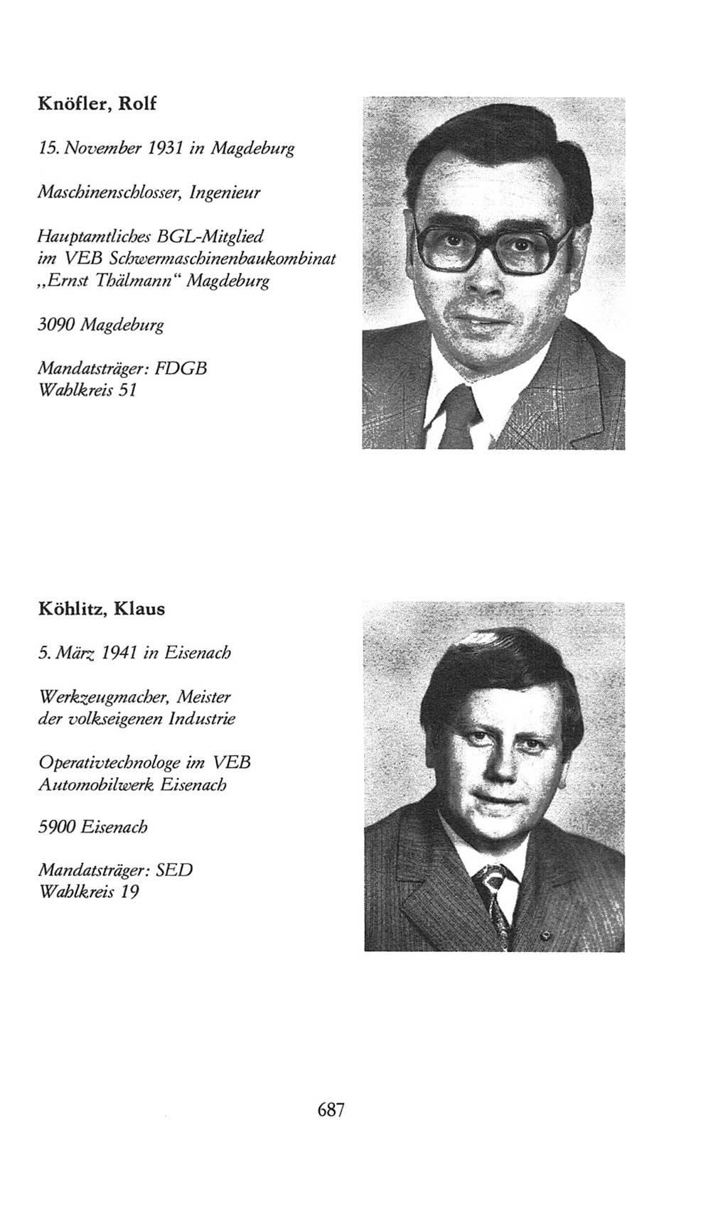 Volkskammer (VK) der Deutschen Demokratischen Republik (DDR), 8. Wahlperiode 1981-1986, Seite 687 (VK. DDR 8. WP. 1981-1986, S. 687)