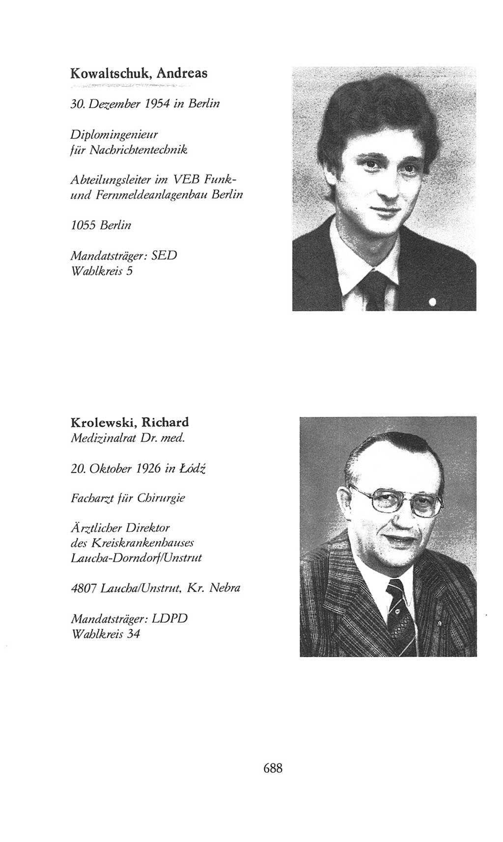 Volkskammer (VK) der Deutschen Demokratischen Republik (DDR), 8. Wahlperiode 1981-1986, Seite 688 (VK. DDR 8. WP. 1981-1986, S. 688)