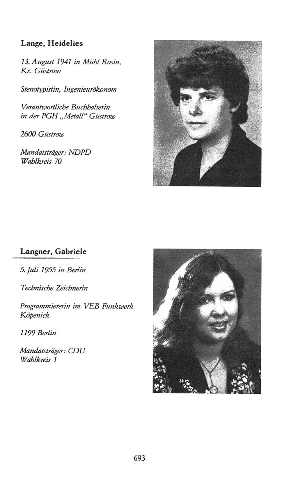 Volkskammer (VK) der Deutschen Demokratischen Republik (DDR), 8. Wahlperiode 1981-1986, Seite 693 (VK. DDR 8. WP. 1981-1986, S. 693)