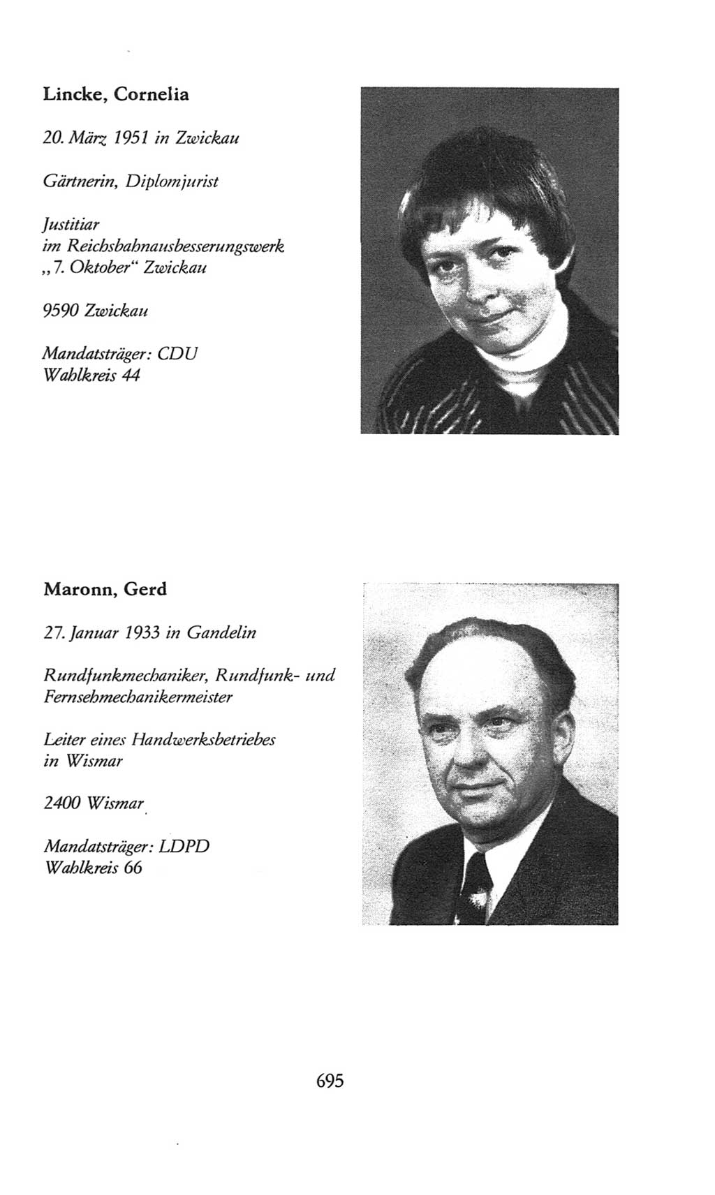 Volkskammer (VK) der Deutschen Demokratischen Republik (DDR), 8. Wahlperiode 1981-1986, Seite 695 (VK. DDR 8. WP. 1981-1986, S. 695)