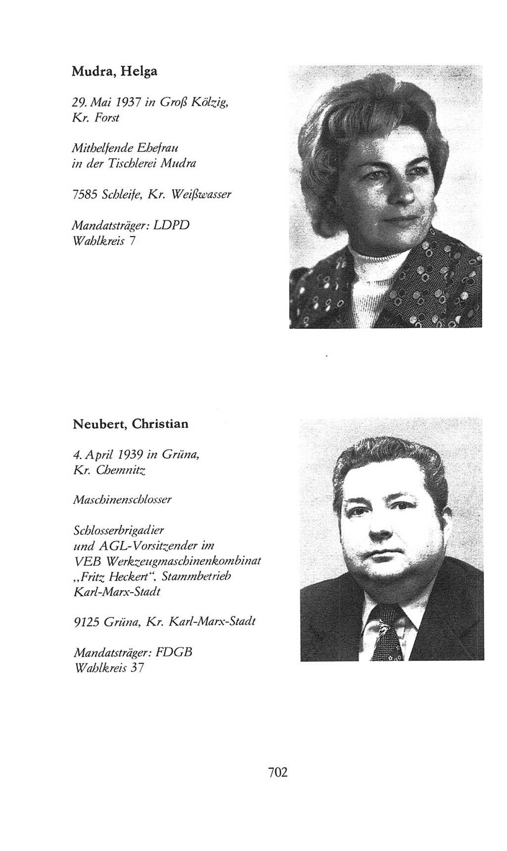 Volkskammer (VK) der Deutschen Demokratischen Republik (DDR), 8. Wahlperiode 1981-1986, Seite 702 (VK. DDR 8. WP. 1981-1986, S. 702)
