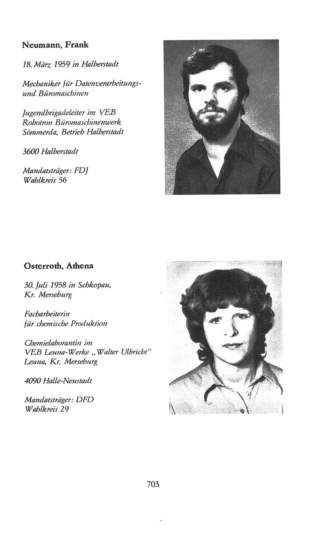 Volkskammer (VK) der Deutschen Demokratischen Republik (DDR), 8. Wahlperiode 1981-1986, Seite 703 (VK. DDR 8. WP. 1981-1986, S. 703)