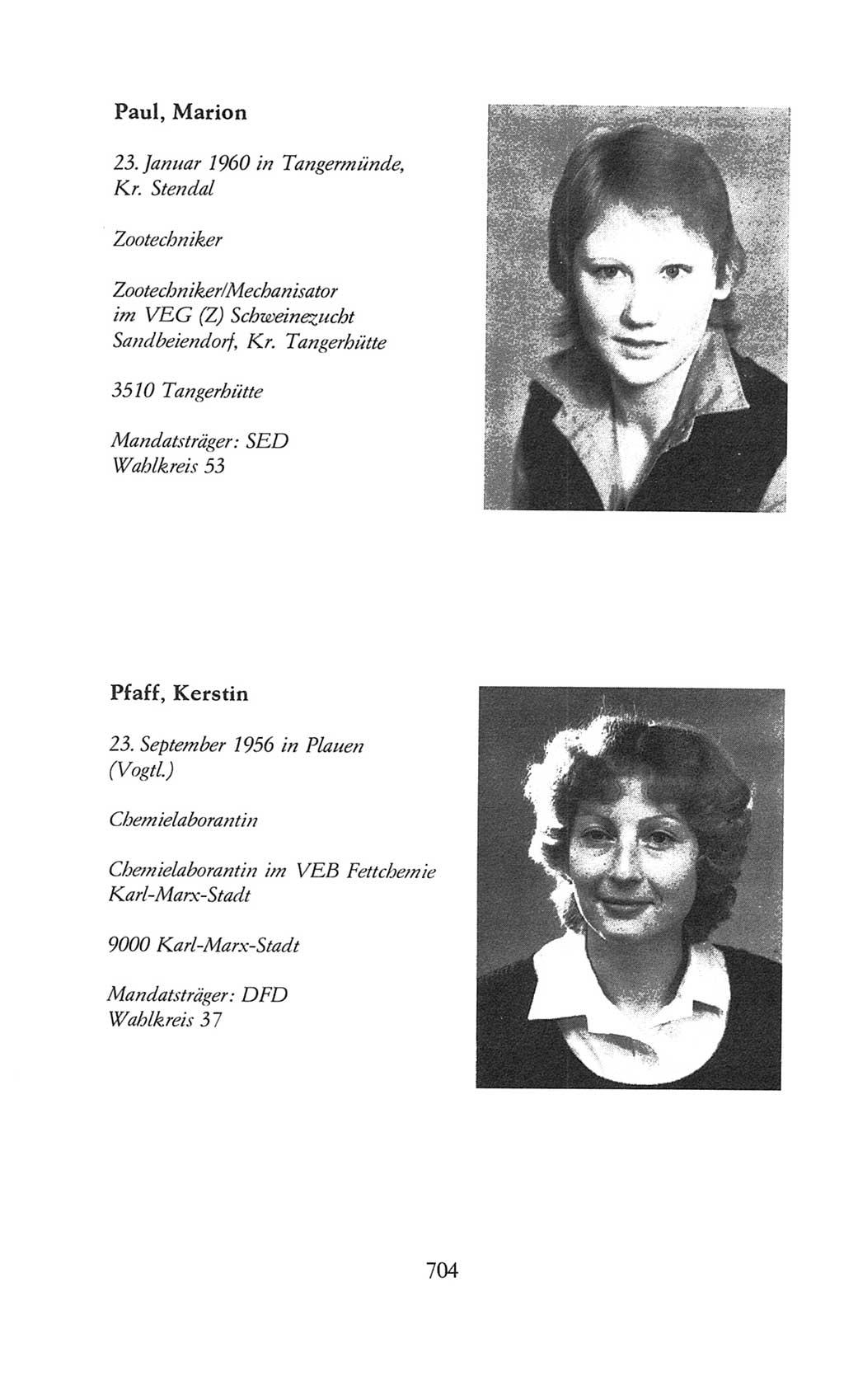 Volkskammer (VK) der Deutschen Demokratischen Republik (DDR), 8. Wahlperiode 1981-1986, Seite 704 (VK. DDR 8. WP. 1981-1986, S. 704)