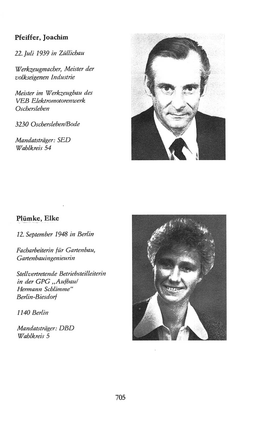 Volkskammer (VK) der Deutschen Demokratischen Republik (DDR), 8. Wahlperiode 1981-1986, Seite 705 (VK. DDR 8. WP. 1981-1986, S. 705)