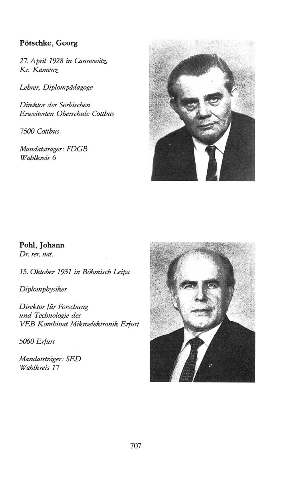 Volkskammer (VK) der Deutschen Demokratischen Republik (DDR), 8. Wahlperiode 1981-1986, Seite 707 (VK. DDR 8. WP. 1981-1986, S. 707)