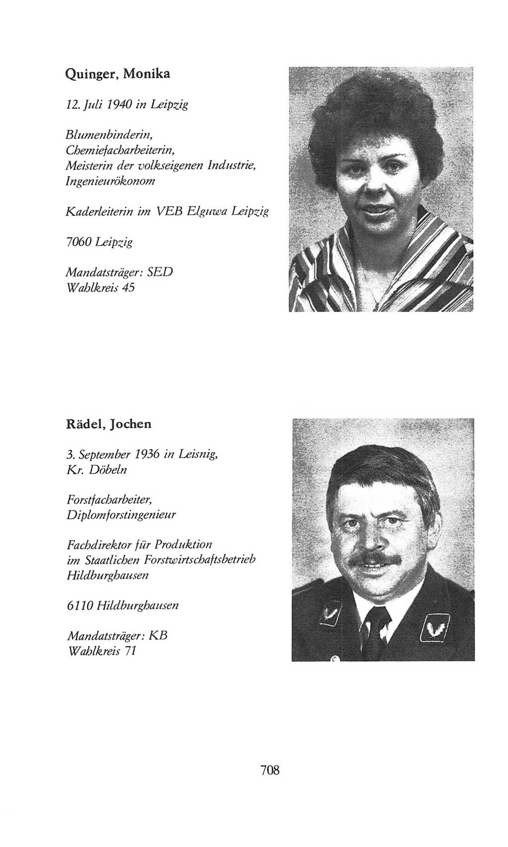 Volkskammer (VK) der Deutschen Demokratischen Republik (DDR), 8. Wahlperiode 1981-1986, Seite 708 (VK. DDR 8. WP. 1981-1986, S. 708)