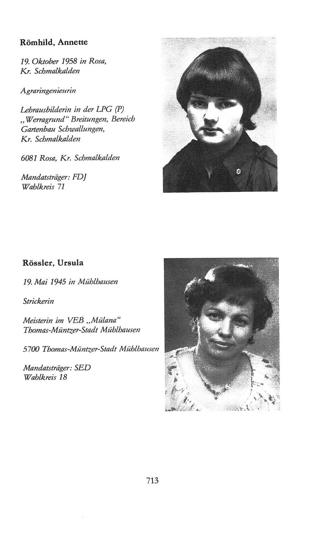 Volkskammer (VK) der Deutschen Demokratischen Republik (DDR), 8. Wahlperiode 1981-1986, Seite 713 (VK. DDR 8. WP. 1981-1986, S. 713)