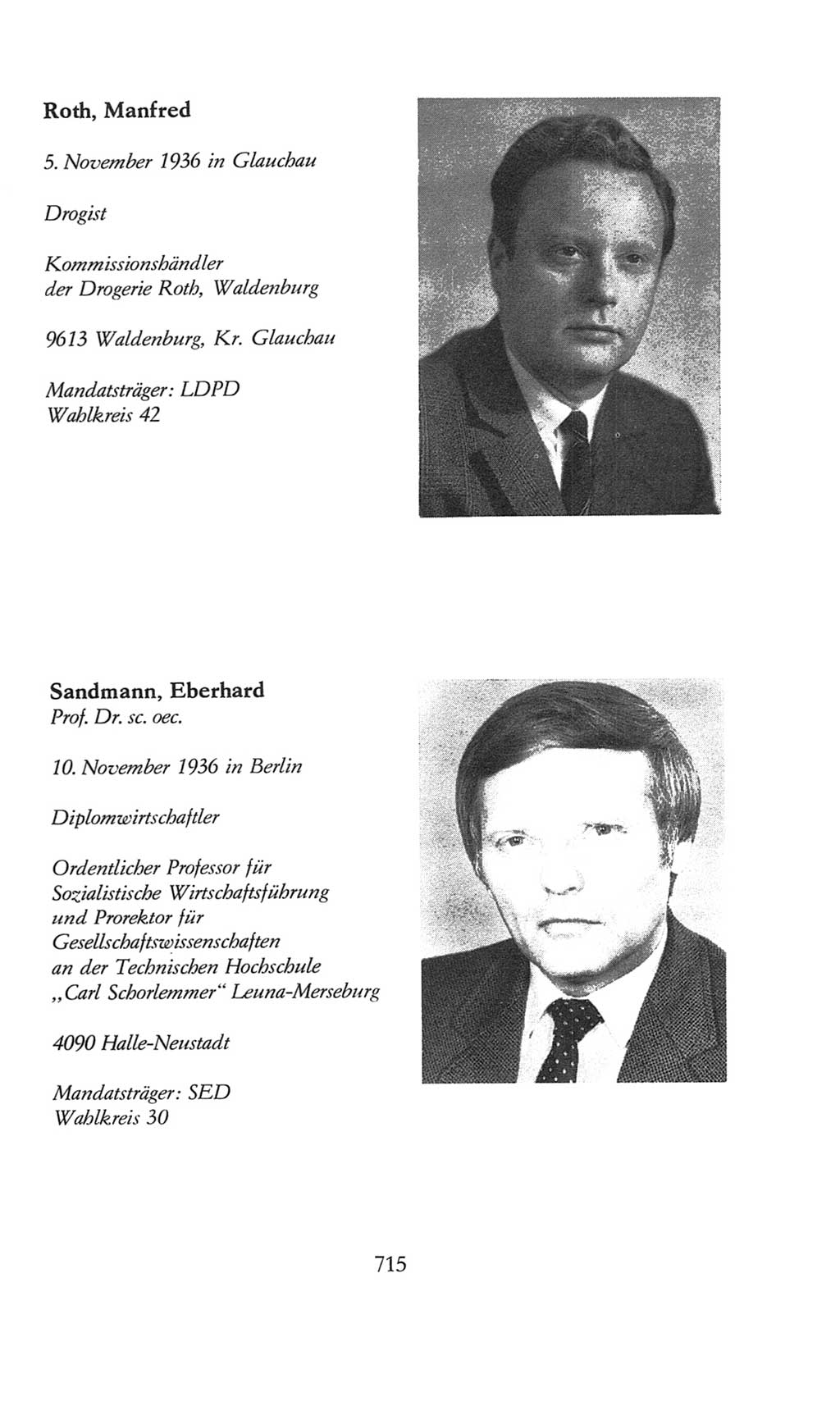 Volkskammer (VK) der Deutschen Demokratischen Republik (DDR), 8. Wahlperiode 1981-1986, Seite 715 (VK. DDR 8. WP. 1981-1986, S. 715)