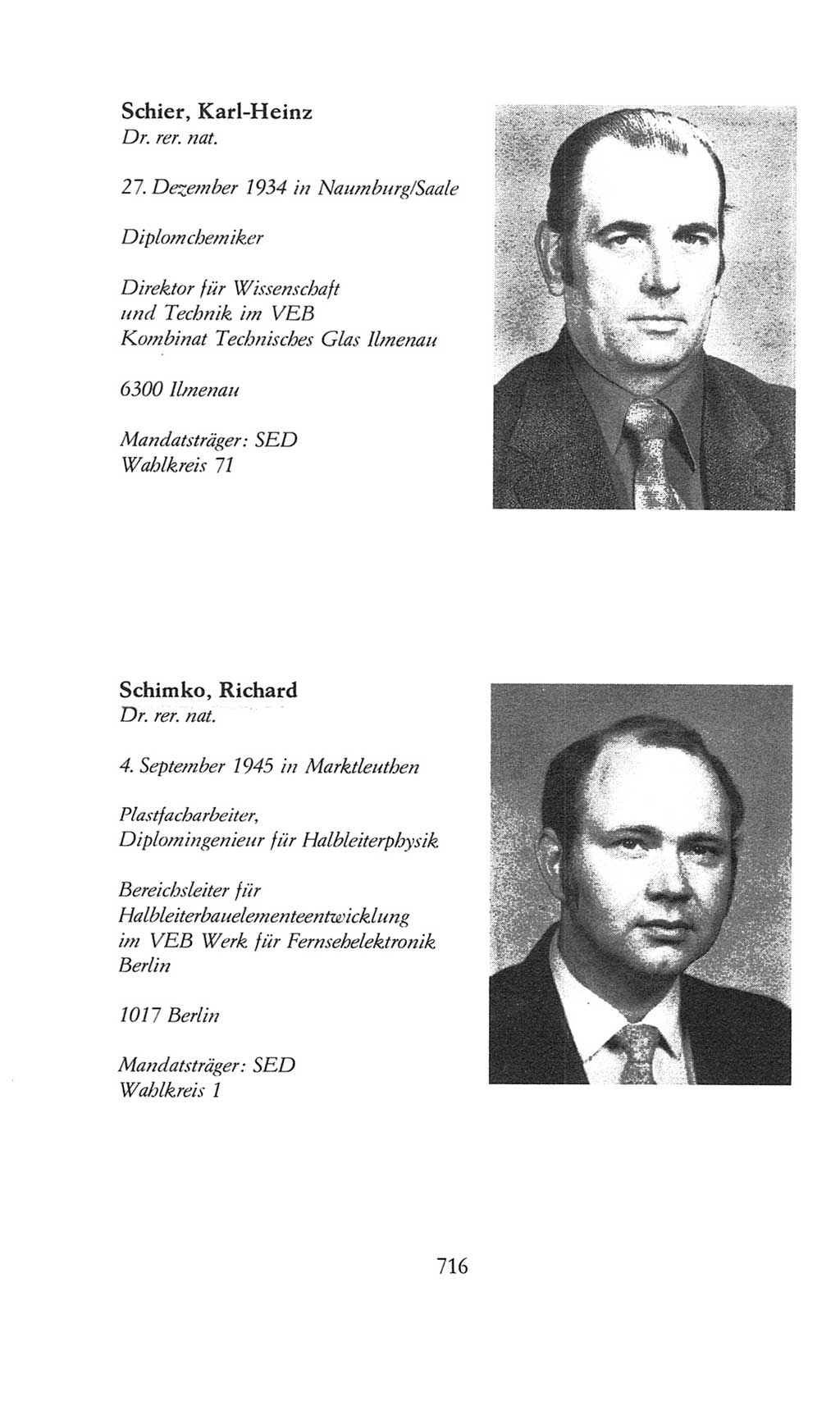 Volkskammer (VK) der Deutschen Demokratischen Republik (DDR), 8. Wahlperiode 1981-1986, Seite 716 (VK. DDR 8. WP. 1981-1986, S. 716)
