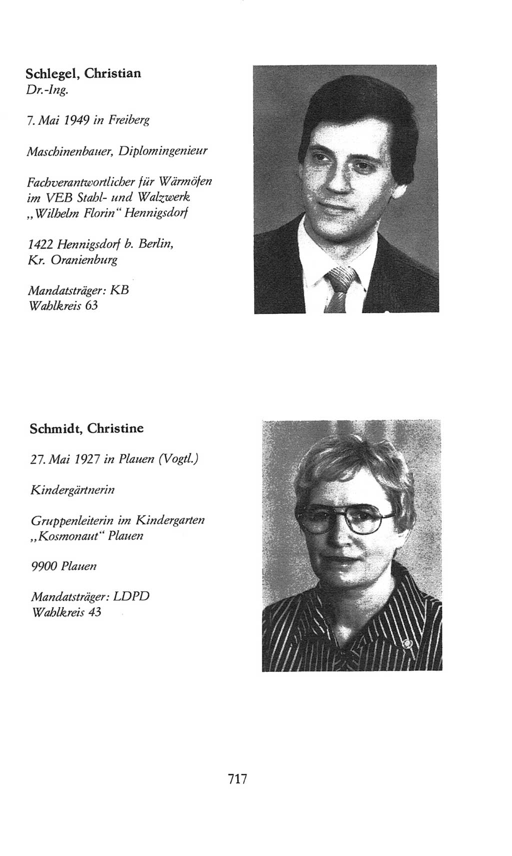 Volkskammer (VK) der Deutschen Demokratischen Republik (DDR), 8. Wahlperiode 1981-1986, Seite 717 (VK. DDR 8. WP. 1981-1986, S. 717)