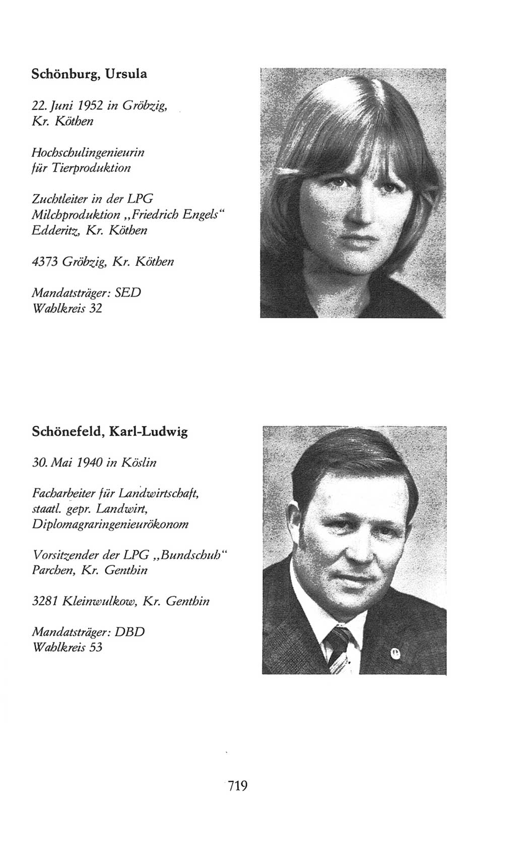 Volkskammer (VK) der Deutschen Demokratischen Republik (DDR), 8. Wahlperiode 1981-1986, Seite 719 (VK. DDR 8. WP. 1981-1986, S. 719)