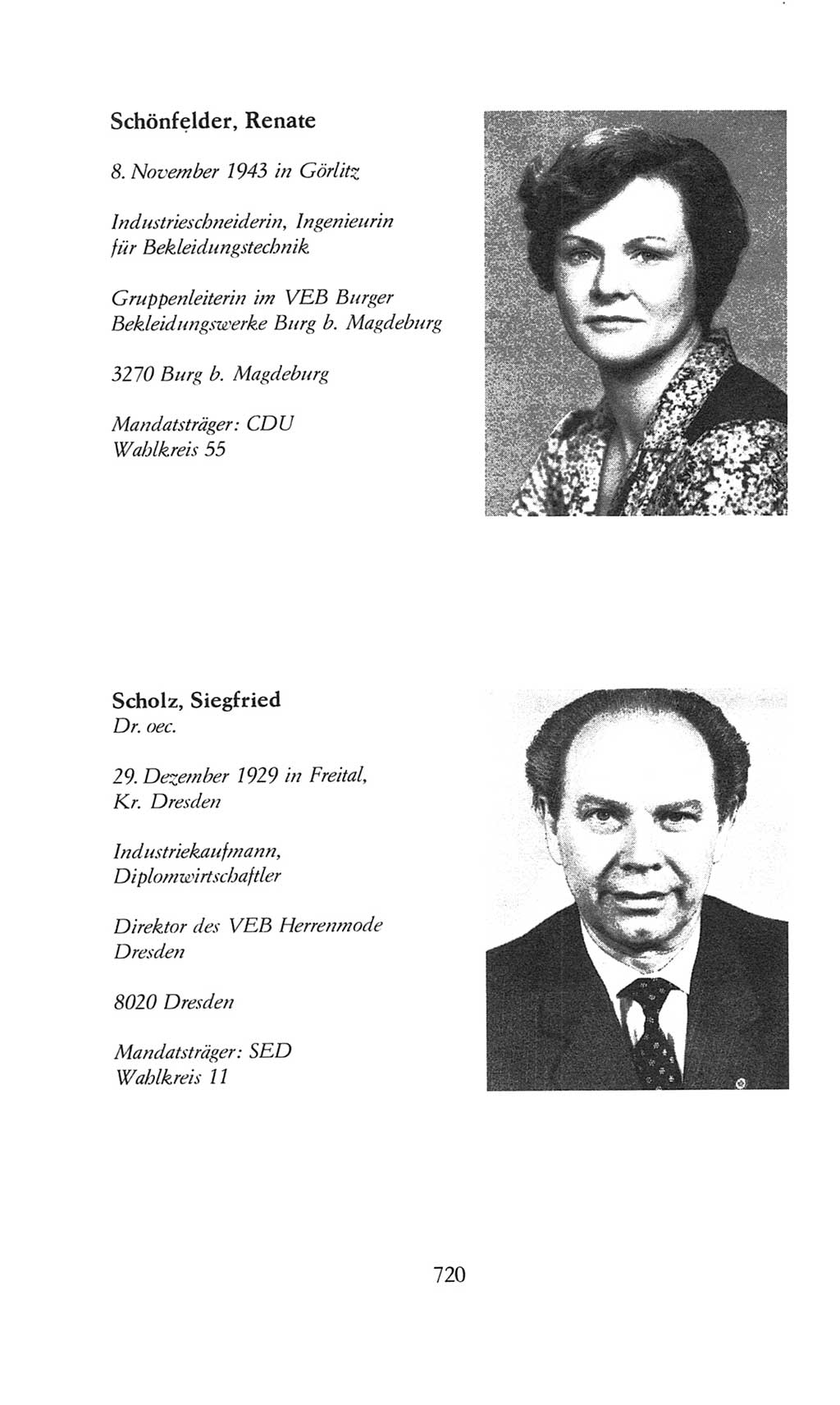 Volkskammer (VK) der Deutschen Demokratischen Republik (DDR), 8. Wahlperiode 1981-1986, Seite 720 (VK. DDR 8. WP. 1981-1986, S. 720)