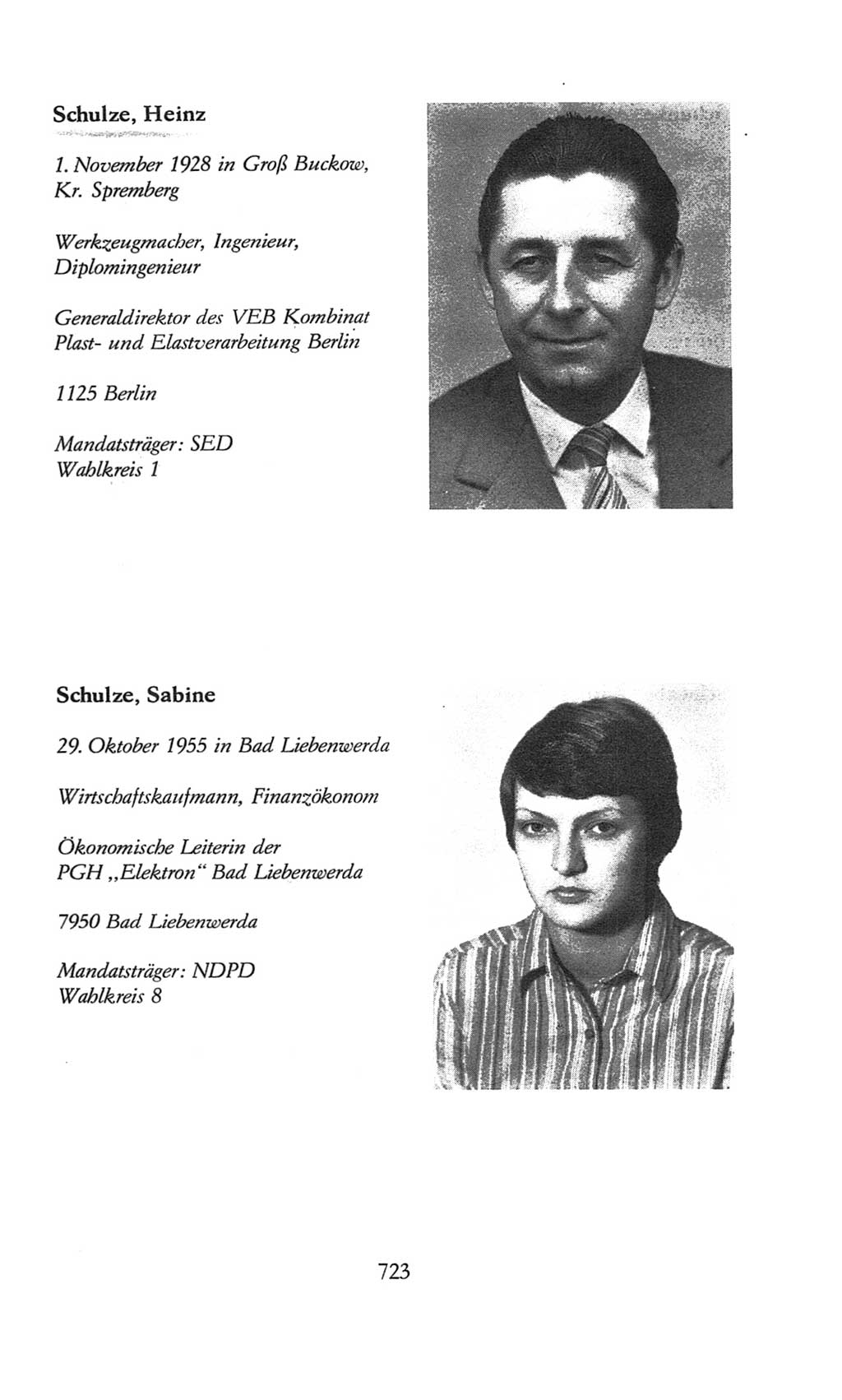 Volkskammer (VK) der Deutschen Demokratischen Republik (DDR), 8. Wahlperiode 1981-1986, Seite 723 (VK. DDR 8. WP. 1981-1986, S. 723)