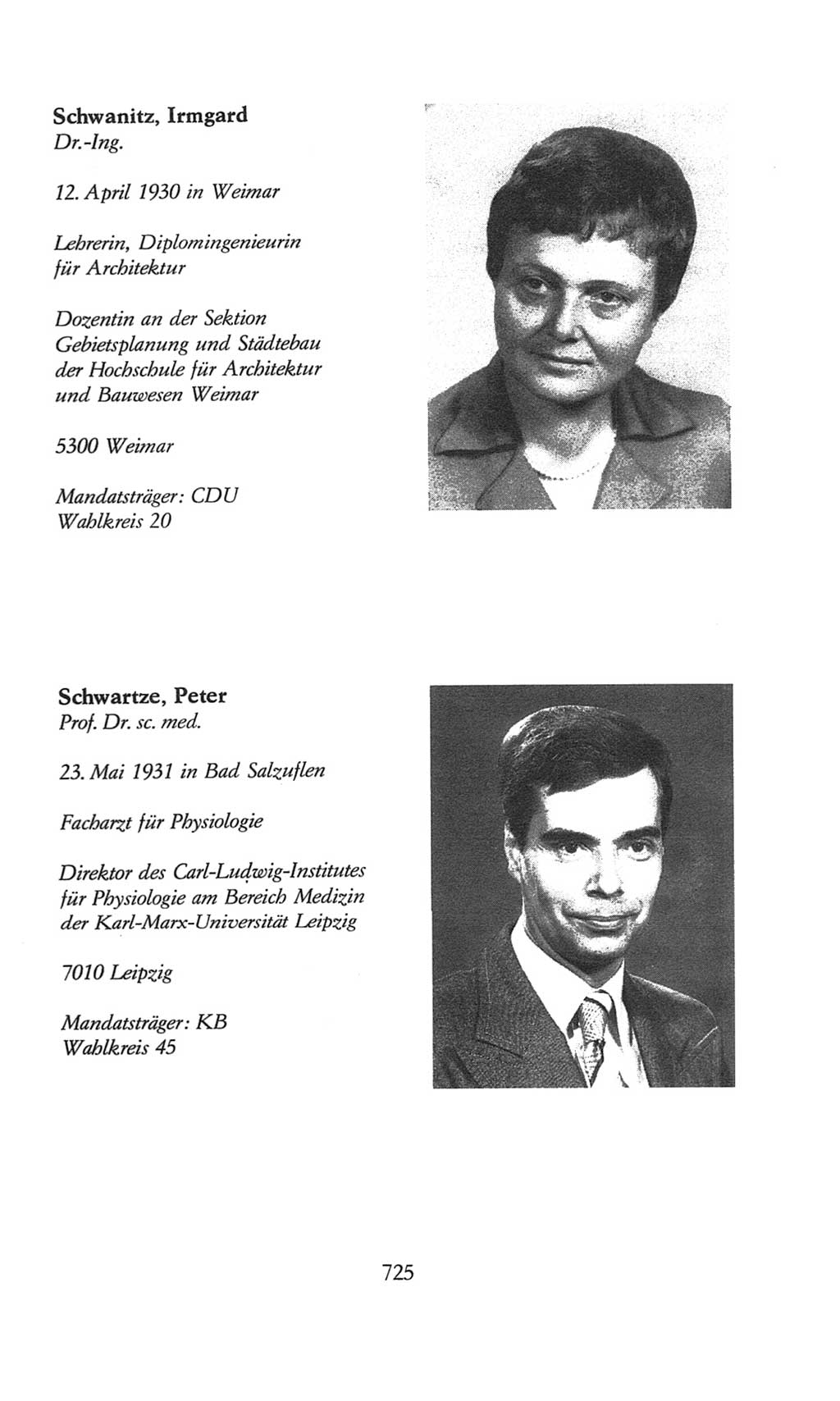 Volkskammer (VK) der Deutschen Demokratischen Republik (DDR), 8. Wahlperiode 1981-1986, Seite 725 (VK. DDR 8. WP. 1981-1986, S. 725)