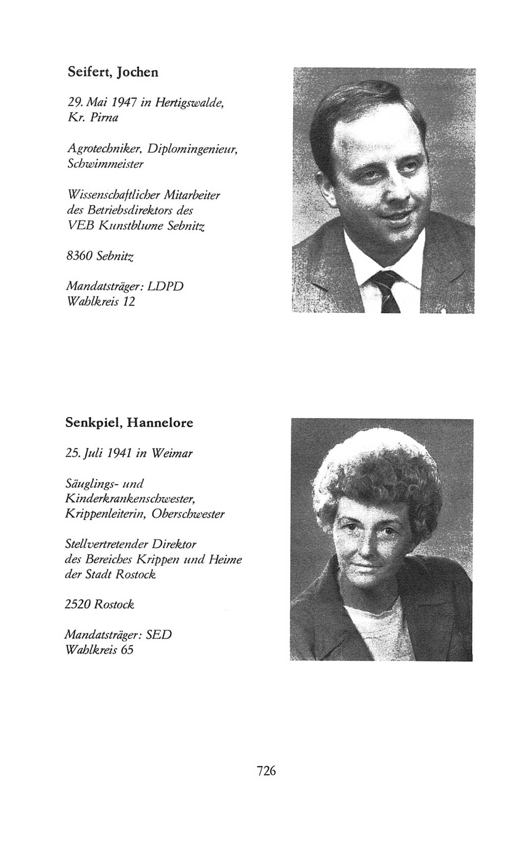 Volkskammer (VK) der Deutschen Demokratischen Republik (DDR), 8. Wahlperiode 1981-1986, Seite 726 (VK. DDR 8. WP. 1981-1986, S. 726)